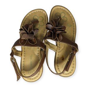 Cherokee Faux Leather Floral Sandals Size 11